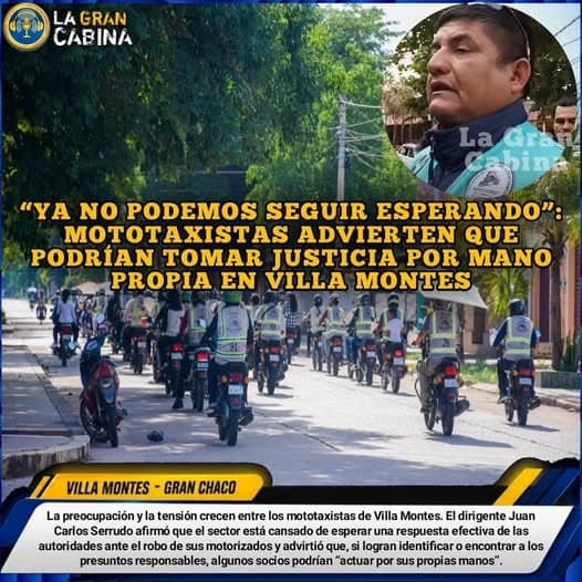 “YA NO PODEMOS SEGUIR ESPERANDO”: MOTOTAXISTAS ADVIERTEN QUE PODRÍAN TOMAR JUSTICIA POR MANO PROPIA EN VILLA MONTES