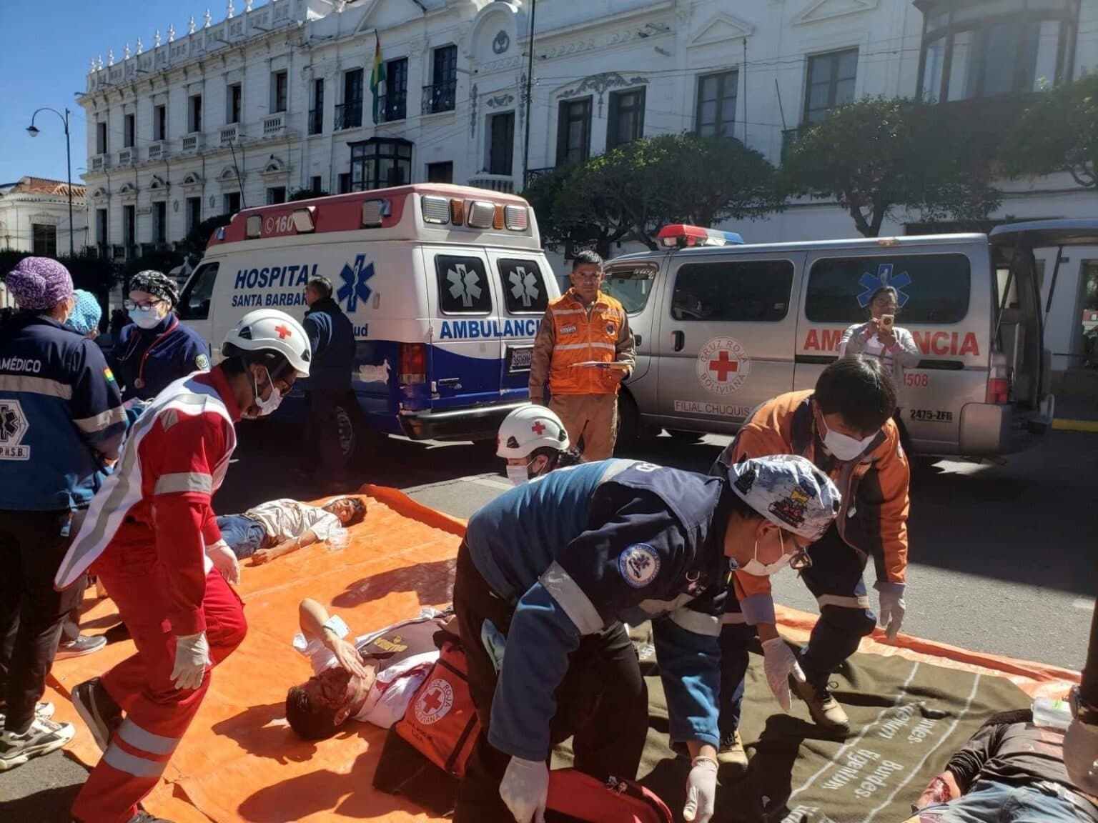 Simulacro de sismo en Sucre pone a prueba la capacidad de respuesta de instituciones